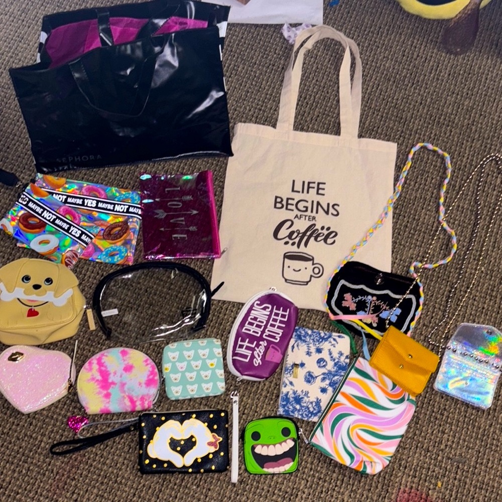 Assorted Colorful Pouches and Bags